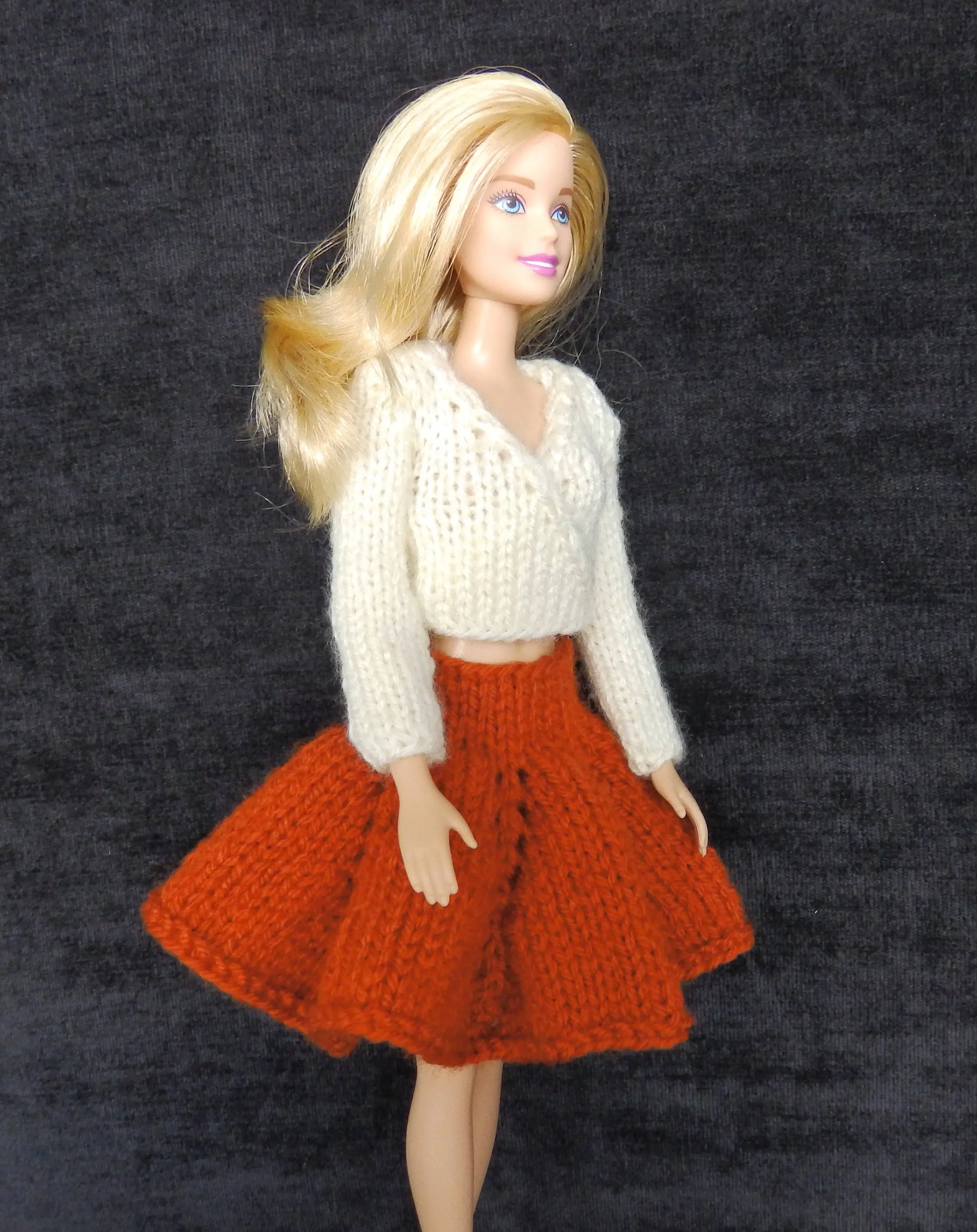 11-5-inch-doll (Fits Barbie®) Fluffy Chic Outfit, 11-5-inch-doll (Fits Barbie®) sweater, 11-5-inch-doll (Fits Barbie®) skirt